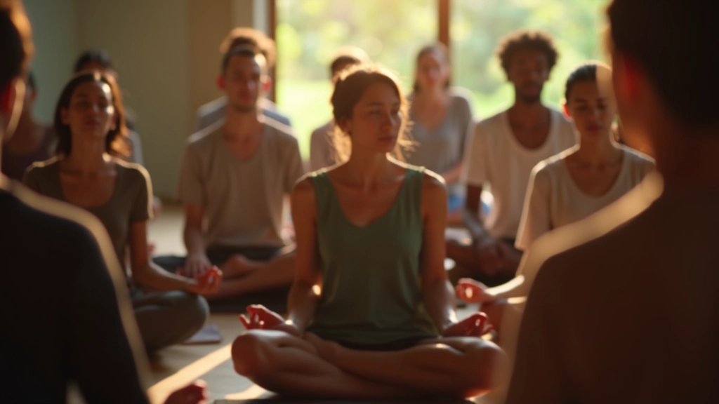 Group meditation session with multiple practitioners